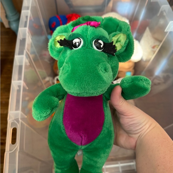 VTG Adorable BabyBop Green and Purple Dinosaur Plush Toy - Picture 1 of 1